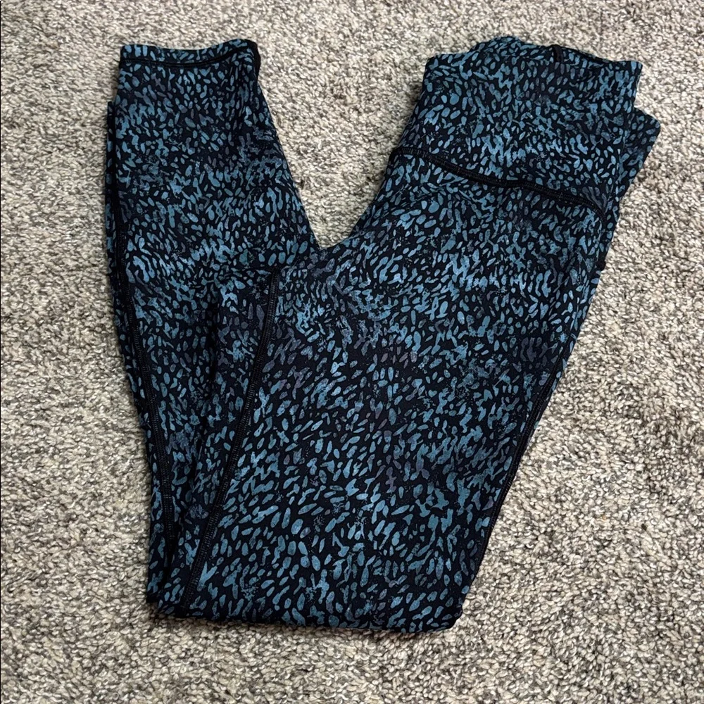 lululemon athletica Teal & Black Patterned High-Rise Leggings